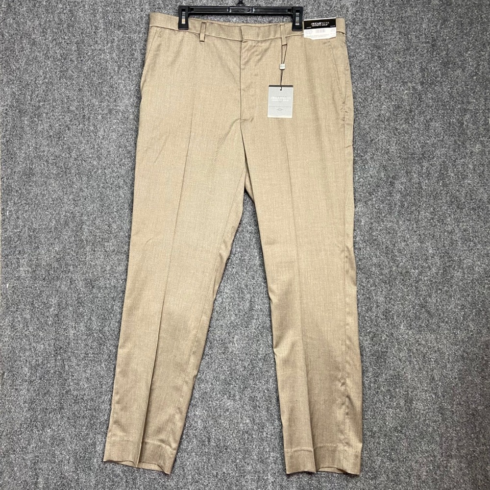 Kenneth Cole Awearness Modern Fit Stretch Waistband Dress Pants - 38x32‎ Beige
